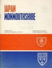 MONMOUTHSHIRE V JAPAN 1973 RUGBY PROGRAMME