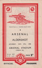 ARSENAL V ALDERSHOT 1948-49 FOOTBALL PROGRAMME
