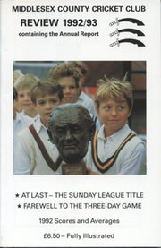 MIDDLESEX COUNTY CRICKET CLUB ANNUAL REVIEW 1992/93