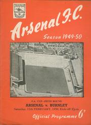 ARSENAL V BURNLEY 1949-50 (FA CUP) FOOTBALL PROGRAMME