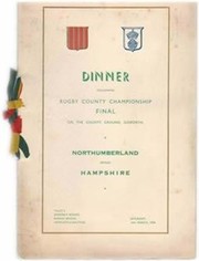 NORTHUMBERLAND V HAMPSHIRE (COUNTY CHAMPIONSHIP FINAL) 1936 RUGBY MENU CARD