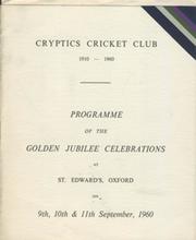 CRYPTICS CRICKET CLUB 1960 - GOLDEN JUBILEE CELEBRATIONS PROGRAMME