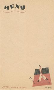 GOLF MENU CARD 1920S - VITTEL GRANDE SOURCE