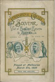 AUSTRALIA V ENGLAND 1928-29 (MELBOURNE - 5TH TEST) CRICKET PROGRAMME