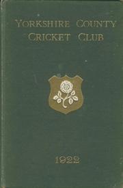 YORKSHIRE COUNTY CRICKET CLUB 1922 [ANNUAL]