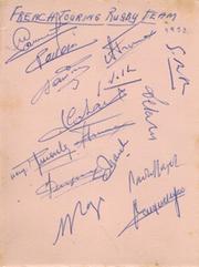 FRANCE TOUR TO SOUTH AFRICA 1958 RUGBY AUTOGRAPHS (FAMOUS FRENCH WIN)