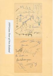 BRITISH LIONS RUGBY TOUR TO NEW ZEALAND 1959 AUTOGRAPHS