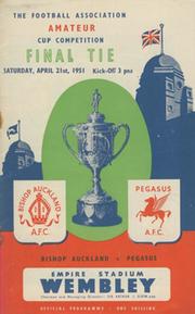 BISHOP AUCKLAND V PEGASUS 1951 AMATEUR CUP FINAL FOOTBALL PROGRAMME