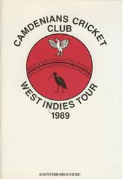 CAMDENIANS CRICKET CLUB (TOUR TO WEST INDIES) 1989 CRICKET BROCHURE