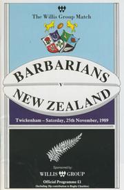 BARBARIANS V NEW ZEALAND 1989 RUGBY PROGRAMME