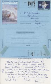 DON BRADMAN 1983 HANDWRITTEN  LETTER TO E.W. SWANTON - BODYLINE "DRESSING-ROOM LEAK"