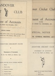 ANDOVER CRICKET CLUB STATEMENT OF ACCOUNTS 1947-53 (4 IN TOTAL)
