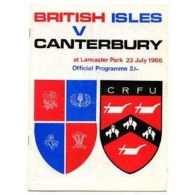 CANTERBURY V BRITISH ISLES 1966 RUGBY PROGRAMME