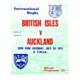 AUCKLAND V BRITISH ISLES 1971 RUGBY PROGRAMME