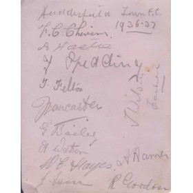 HUDDERSFIELD TOWN 1936-37 SIGNED ALBUM PAGE