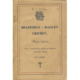 BRADFIELD V RADLEY CRICKET 1853—1920
