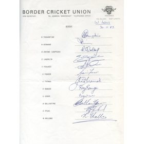 BORDER CRICKET UNION 1983
