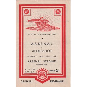 ARSENAL V ALDERSHOT 1948-49 FOOTBALL PROGRAMME