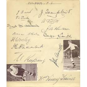 FULHAM FOOTBALL CLUB - LATE 1930S SIGNED ALBUM PAGES