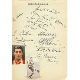 BRENTFORD FOOTBALL CLUB - LATE 1930S SIGNED ALBUM PAGE