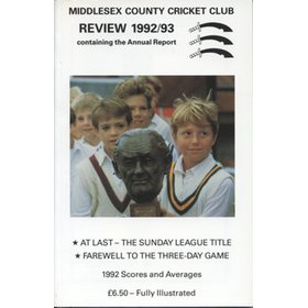 MIDDLESEX COUNTY CRICKET CLUB ANNUAL REVIEW 1992/93