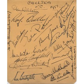CHELSEA FOOTBALL CLUB 1950 SIGNED ALBUM PAGE