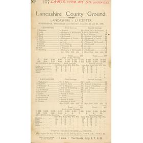 LANCASHIRE V LEICESTERSHIRE 1925  (OLD TRAFFORD)