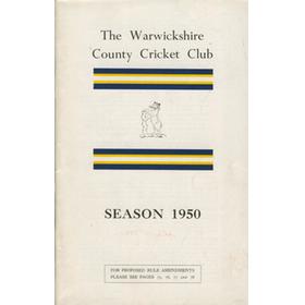 WARWICKSHIRE COUNTY CRICKET CLUB ANNUAL REPORT 1950