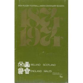 IRELAND & SCOTLAND V ENGLAND & WALES 1974 RUGBY PROGRAMME