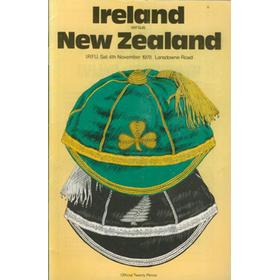 IRELAND V NEW ZEALAND 1978 RUGBY UNION PROGRAMME