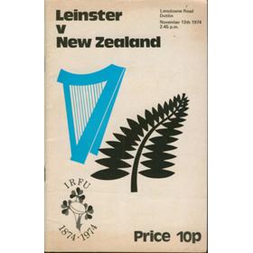 LEINSTER V NEW ZEALAND 1974 RUGBY PROGRAMME