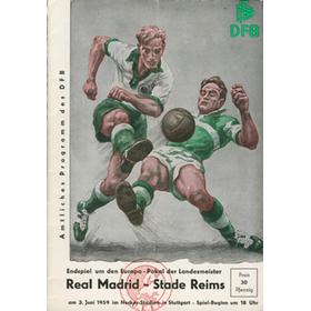 REAL MADRID V STADE REIMS 1959 (EUROPEAN CUP FINAL) FOOTBALL PROGRAMME