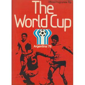 WORLD CUP 1978 OFFICIAL PROGRAMME