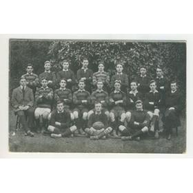 EXETER UNIVERSITY RUGBY TEAM 1911 POSTCARD