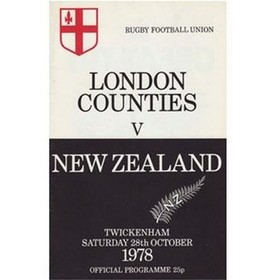 LONDON COUNTIES V NEW ZEALAND 1978 RUGBY PROGRAMME