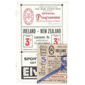 IRELAND V NEW ZEALAND 1935 RUGBY PROGRAMME