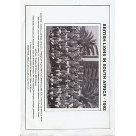 BRITISH LIONS IN SOUTH AFRICA 1962 MOUNTED PHOTOGRAPH