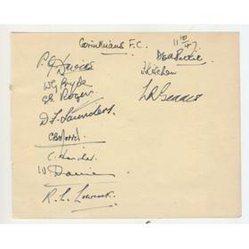 CORINTHIAN-CASUALS FOOTBALL CLUB 1947 SIGNED ALBUM PAGE