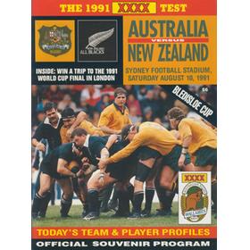 AUSTRALIA V NEW ZEALAND 1991 RUGBY PROGRAMME