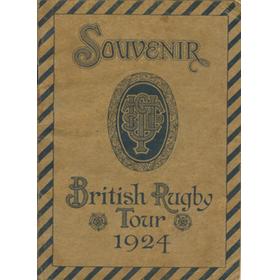 BRITISH LIONS RUGBY TOUR TO SOUTH AFRICA 1924 SOUVENIR BROCHURE - SIGNED