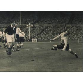 ENGLAND V SCOTLAND 1951 FOOTBALL PHOTOGRAPH - JOHNSTONE SCORING FOR SCOTLAND