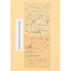 BRITISH LIONS RUGBY TOUR TO NEW ZEALAND 1959 AUTOGRAPHS