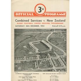 COMBINED SERVICES V NEW ZEALAND 1953 (TWICKENHAM) RUGBY PROGRAMME