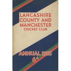 LANCASHIRE COUNTY & MANCHESTER CRICKET CLUB OFFICIAL HANDBOOK 1933