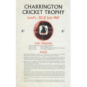 CHARRINGTON CRICKET TROPHY 1967 PROGRAMME - WON BY SOBERS