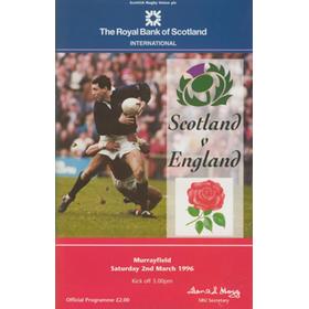 SCOTLAND V ENGLAND 1996 RUGBY PROGRAMME
