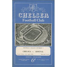 CHELSEA V ARSENAL 1952-53 FOOTBALL PROGRAMME