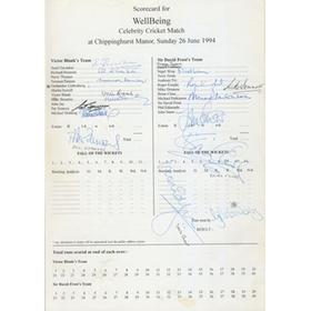CELEBRITY CRICKET DAY (WELLBEING) 1994 CRICKET PROGRAMME - SIGNED BY MANY