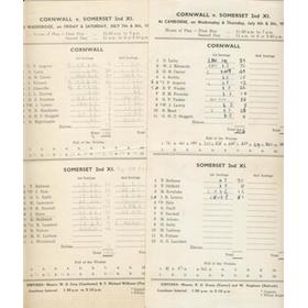 CORNWALL V SOMERSET 2NDS 1961 & 1962 CRICKET SCORECARDS (2)