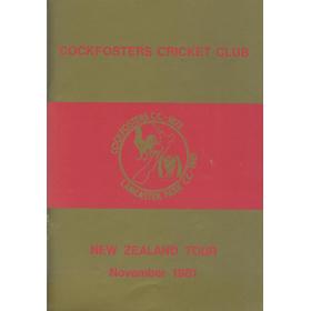 COCKFOSTERS CRICKET CLUB (TOUR TO NEW ZEALAND) 1981 CRICKET BROCHURE